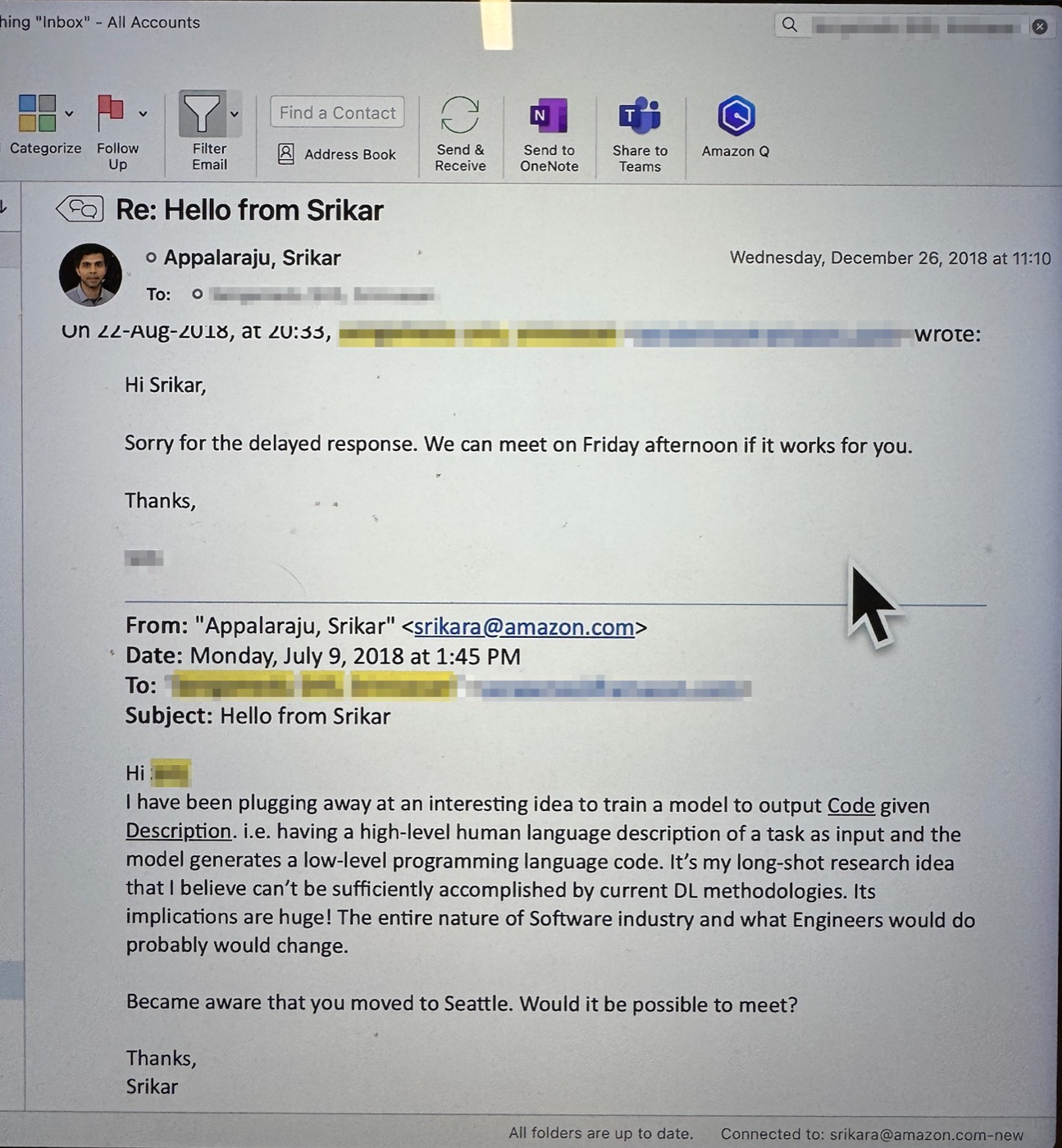 The original project proposal email, July 9, 2018